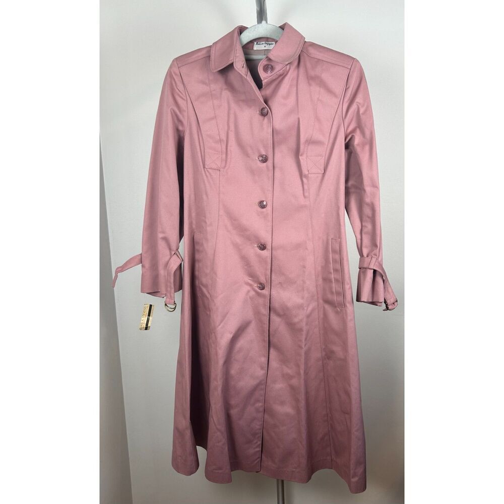 NWT NOS Vintage Fleet Street Women's Size 6 Pink Trench Coat Hong Kong S 80s
